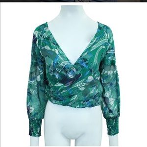 Green holiday Ba&sh size 3 top! Great for the holiday season. Only worn ONCE!